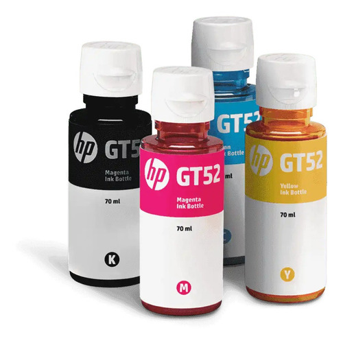 Pack Tinta Hp Gt53 Negro, Gt52 Cian, Amarillo Y Magenta