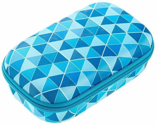 Zipit Case Triangulos Azul Lapicera Estuche Organizador Xl