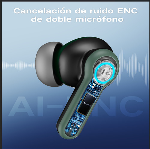Audifonos Inalambricos Gamer Con Microfono Occiam G07 Verde