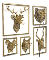 Comprar Esculturas De Resina Con Marco - Cabezas De Animales X5