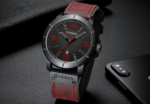 Relógio Masculino Curren Casual Social Pulseira De Couro