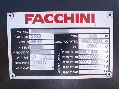 Prancha Facchini Semi-reboque 2023 Porta Container 3 Eixos