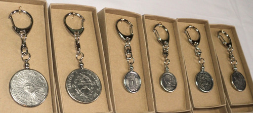 Llavero Simil Moneda - Efecto Plata Antigua - Consistente Y De Excelente Calidad