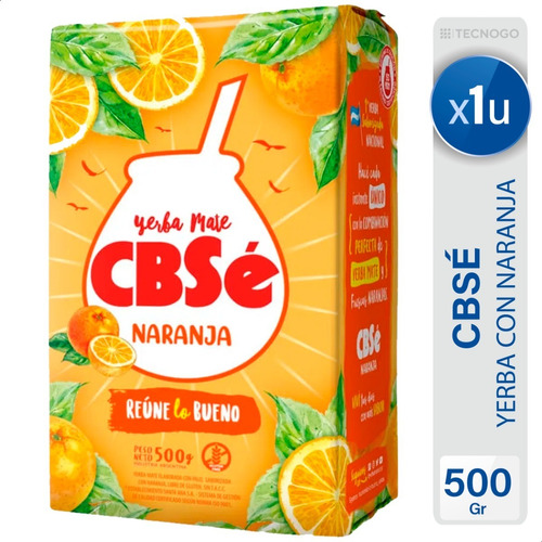 Yerba Mate Cbse Naranja Con Palo Libre De Gluten Sin Tacc