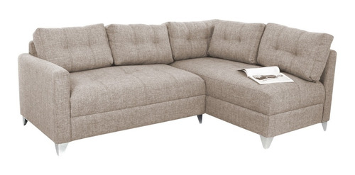 Sofa Modular En L Emerson Derecho Tela Beige