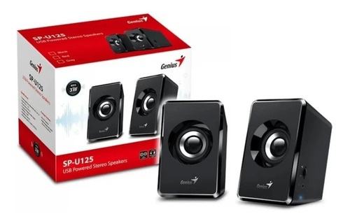 Imagen 3 de 8 de Parlante Portátil Genius Sp-u125 Usb Para Pc Notebook Negro!