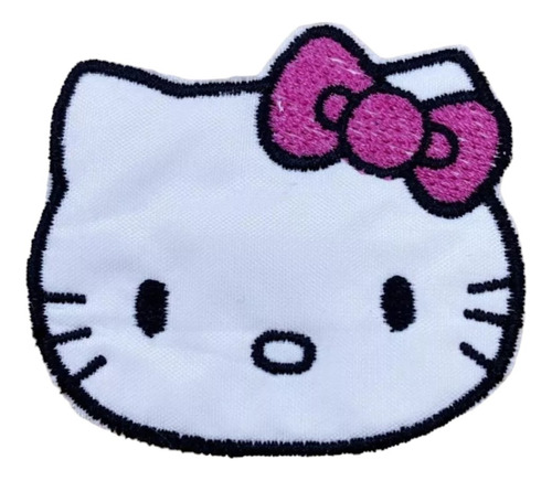 Parche Aplique Bordado Para Pegar En Barbijos X3 Hello Kitty