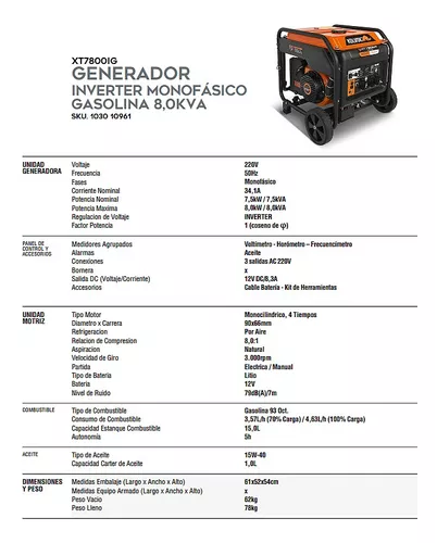 GENERADOR GASOLINA MONOFÁSICO + CONEXIÓN ATS 6,5 kVA - Induhaus