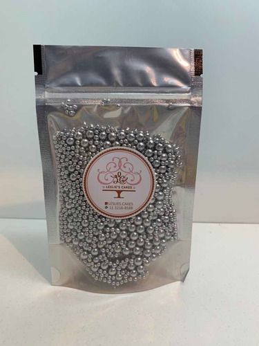 Sprinkles Comestibles (granas) Burbujas Plateadas 100gr