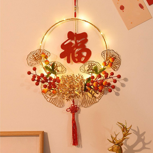 Corona Luminosa De Año Nuevo, Decoración De Luces De Año
