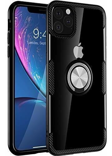 Funda Compatible Con iPhone 11 Pro Max Fibra Carbono Negro