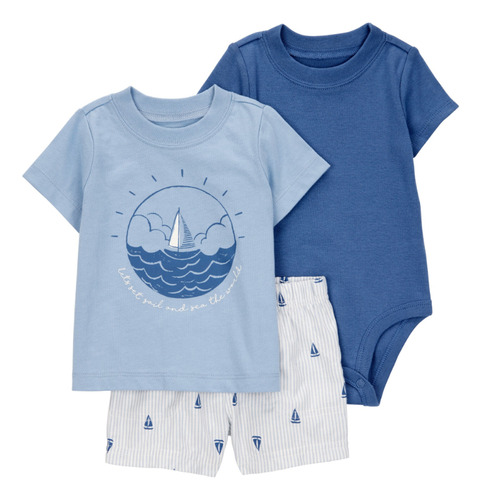 Conjunto De 3 Piezas Con Short De Bebé 1s451110 Carters ®