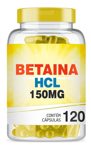 Cloridrato De Betaina Hcl 150mg Com 120 Cápsulas