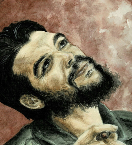 Pintura Che Guevara Retrato Acuarela Arte Cuadro Original