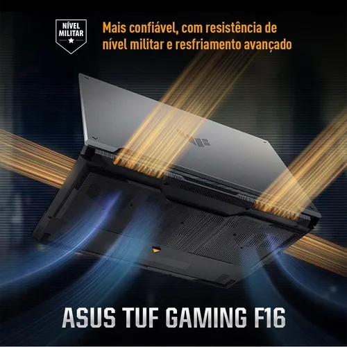 Notebook ASUS TUF Gaming F16 Core i7 NVIDIA RTX™ 4050 8GB Ram 512GB SSD KeepOS Linux Tela 16" FHD+ Mecha Gray - FX607VU-RL008