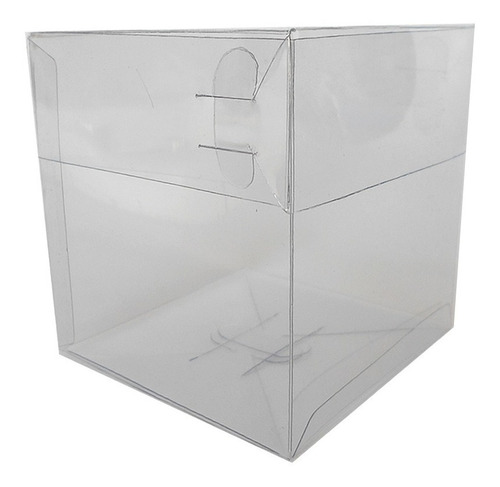 Pack 10 Cajas Cajitas Cubo Acetato Plastico Transparente 8cm