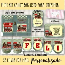 Comprar Candy Bar Mini Kit Imprimible Trencito Mod.20 Tren Vintage