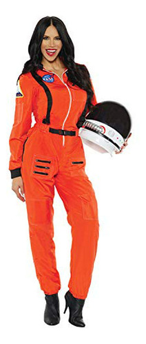 Traje De Astronauta Naranja Para Mujer Talla Media 8-10