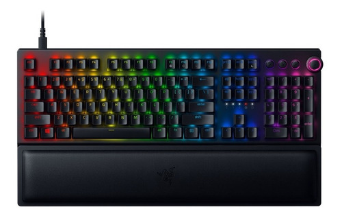 Imagen 1 de 5 de Teclado gamer bluetooth Razer BlackWidow V3 Pro QWERTY Green inglés US de color negro con luz RGB