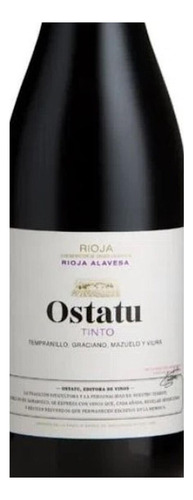 Pack De 12 Vino Tinto Ostatu Tempranillo 750 Ml