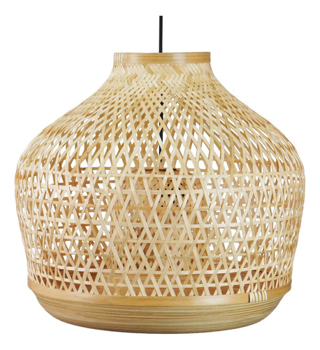 Lámpara Colgante De Bambu Bamboo Con Resina Natural 40x45cm 