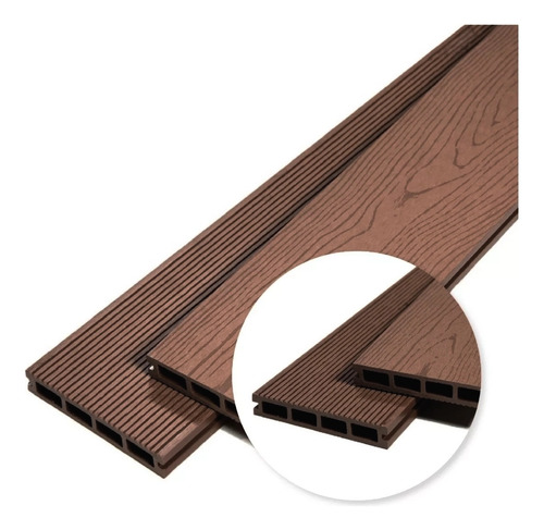 Deck Pvc Wpc Símil Madera Exterior Con Accesorios
