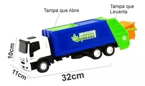 Caminhão Infantil Iveco Tector Coletor Miniatura - Usual Brinquedos 342