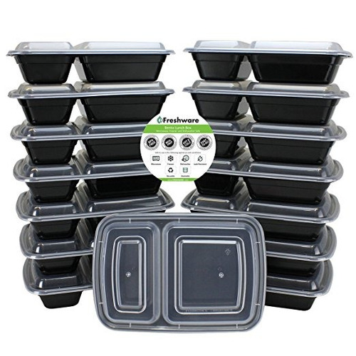 Freshware 15-pack 2 Compartimiento Almuerzo De Bento Cajas C