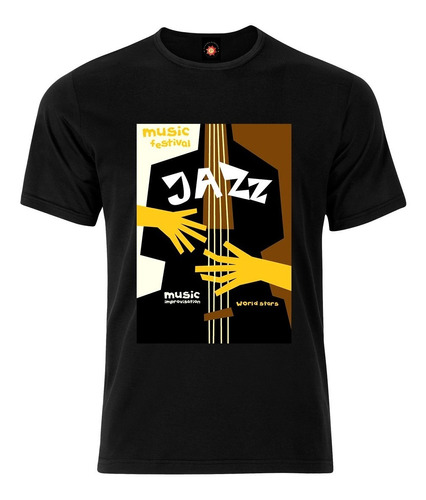 Remera Estampada Varios Diseños Jazz Music Contrabajo