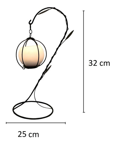 Lustre Gaiola Bola Luminária Porta Vela Decorativo Castiçal