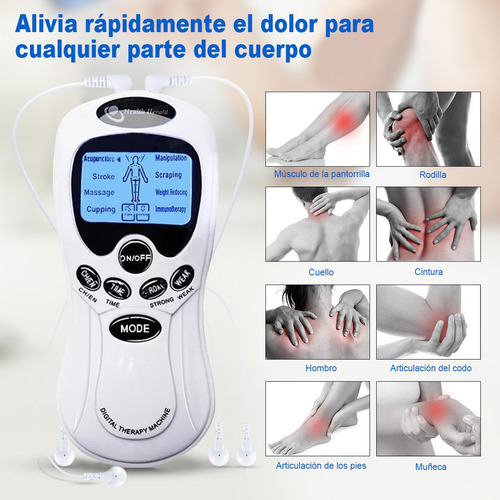 Tens Ems Electroestimulador De 8 Pulso Muscular Masajeador