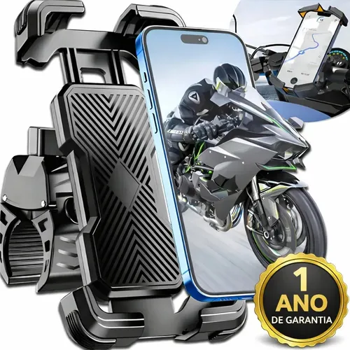 Suporte Celular Universal Moto Bicicleta Guidão Bike Garra Resistente Reforçado Qualidade Ajustável Rotação 360° Dtimp