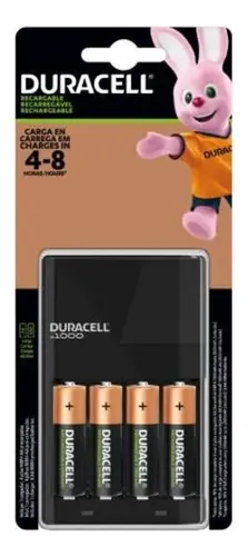 Carregador De Pilhas Recarregáveis Duracell Aa/aaa Com 4 Aa