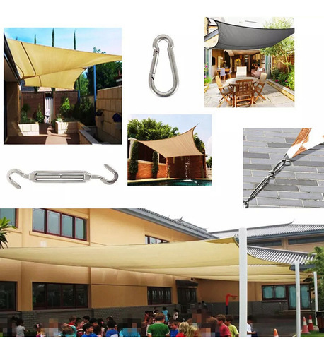 Kit De Herrajes De Vela Shade Sails Toldo Instalación Comple