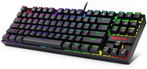 Teclado Gamer Redragon Kumara K552rgb Outemu Red Latam Black