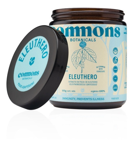 Eleuthero Adaptógeno 100g Commons Polvo 100% Orgánico