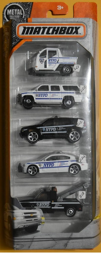 Matchbox Pack 5 Nypd Año 2017 Vehiculos Heroicos! Mejor Pack
