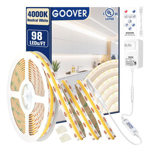 Goover Cob - Kit De Tiras De Luces Led De Color Blanco Suave
