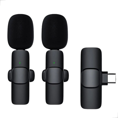 Microfone Lapela Duplo Sem Fio Wireless Plug And Play Android iPhone