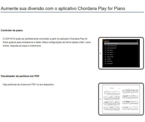 Imagem 4 de 7 de Piano Digital Casio Cdp-s110 C2 - 88 Teclas C/ Pedal E Fonte