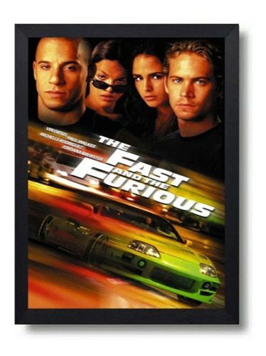 Cuadro The Fast And The Furious Marco Con Vidrio 35x50