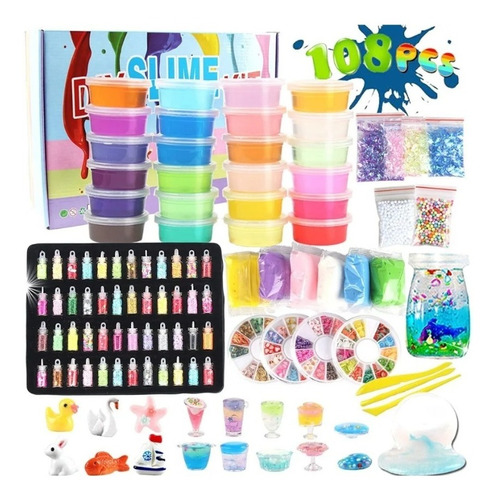 Slime Juego Set Kit 24 Colores 108 Piezas