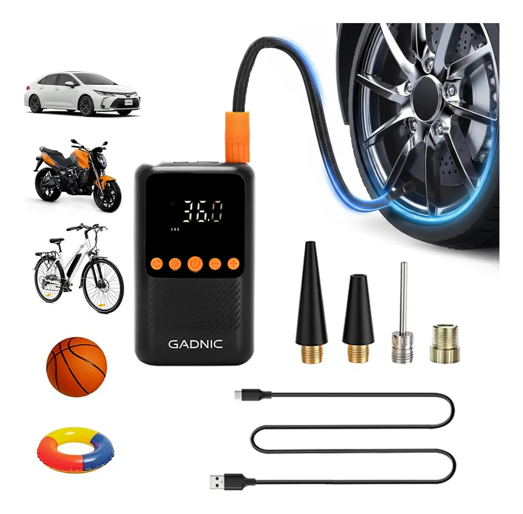 Inflador Compresor De Aire Portátil Gadnic 7.4v 4000mAh Inalámbrico Compacto