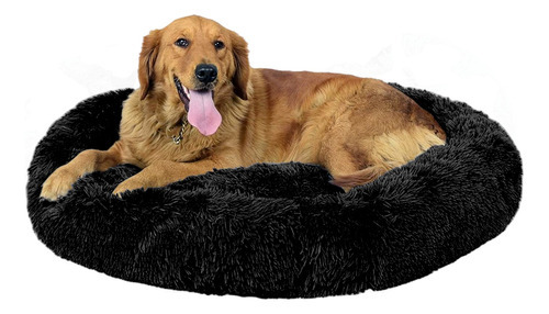 Cama Tipo Dona Antiestres Para Perros Raza Xgrande / Gigante Color Negro