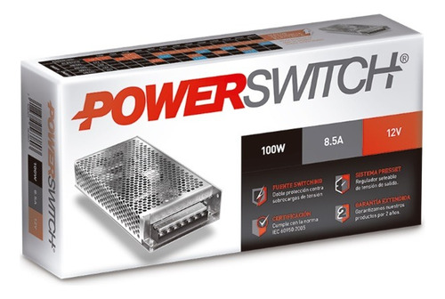 Fuente Transformador Power Switch 100w 8.5a 12v Ip20