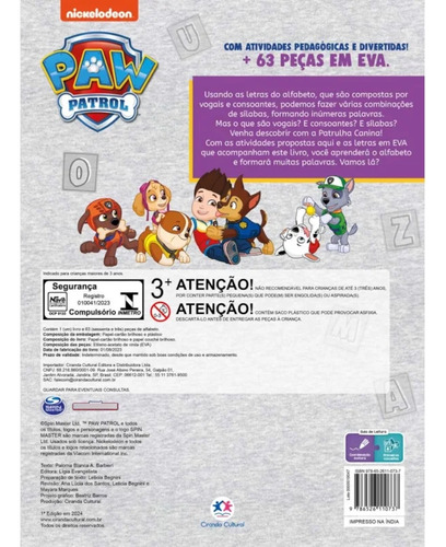 Kit Patrulha Canina 365 Atividades +brincando Com O Alfabeto