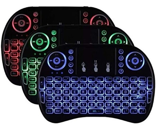Imagem 3 de 6 de Mini Teclado Luminoso Touch Wireless S/fio Tv Smart Pc Game