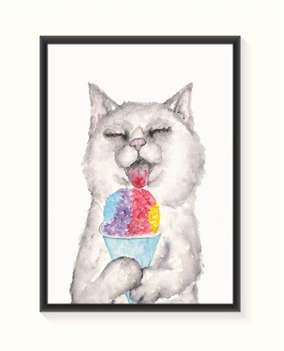 Pôster Cat Color - Médio