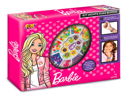 Kit Monte Suas Bijoux Pulseiras E Colares Barbie Fun F0028-1