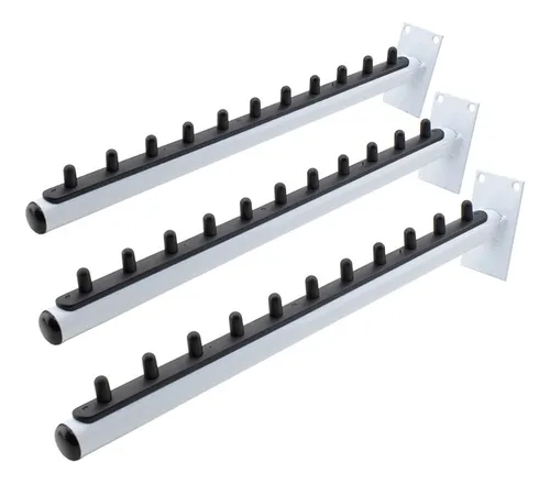 comprar Arara De Cabide De Parede 40 Cm Branco - Rt Inclinado 3 Pç